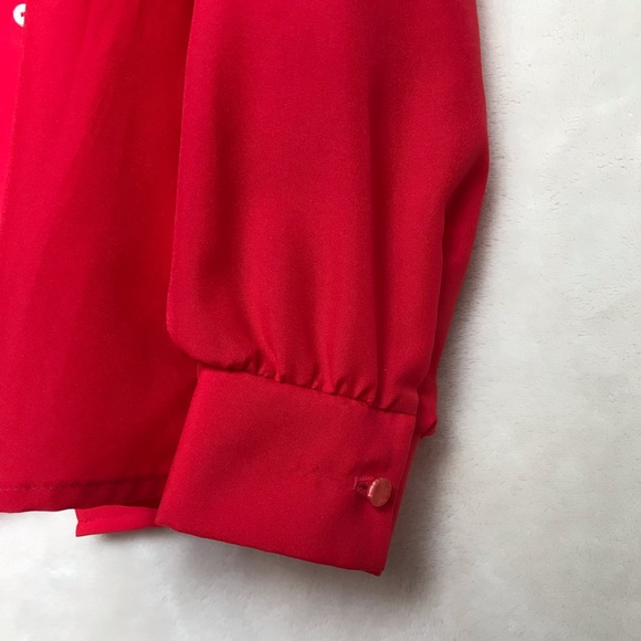 VINTAGE Laura Mae red button shirt - Picture 3 of 5